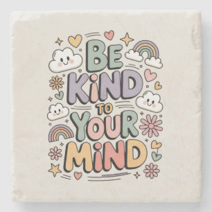 Wees aardig voor jezelf, Motiverende, Positieve Qu Stenen Onderzetter