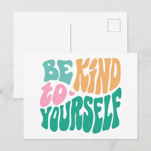 Wees aardig voor jezelf, Typografie Briefkaart (Voorkant / Achterkant)