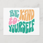 Wees aardig voor jezelf, Typografie Briefkaart (Voorkant)