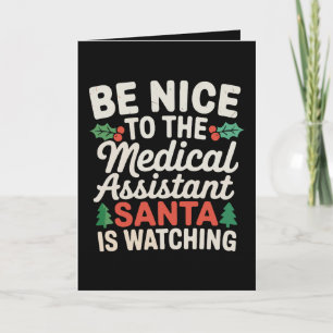 Wees aardig voor medische assistent Kerstman kijkt Kaart