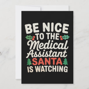 Wees aardig voor medische assistent Kerstman kijkt Kaart