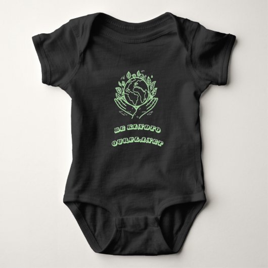 Wees aardig voor onze planeet: Caring Hands Earth  Romper (Voorkant)