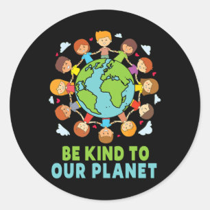 Wees aardig voor onze planeet Earth Day Schattigee Ronde Sticker