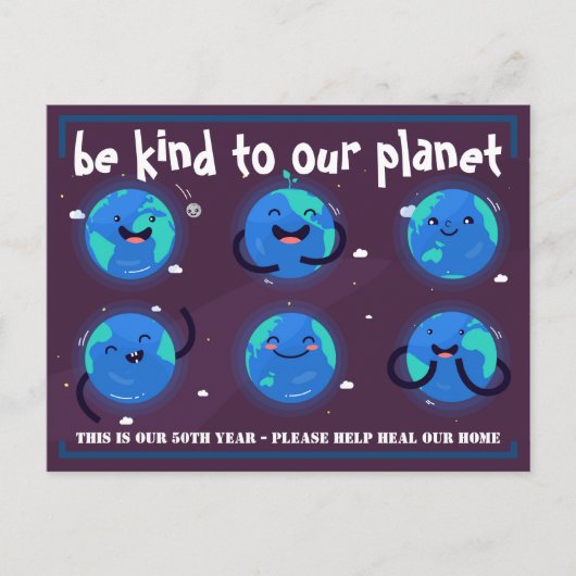 Wees aardig voor onze planeet - Environmental Eart Briefkaart (Voorkant)