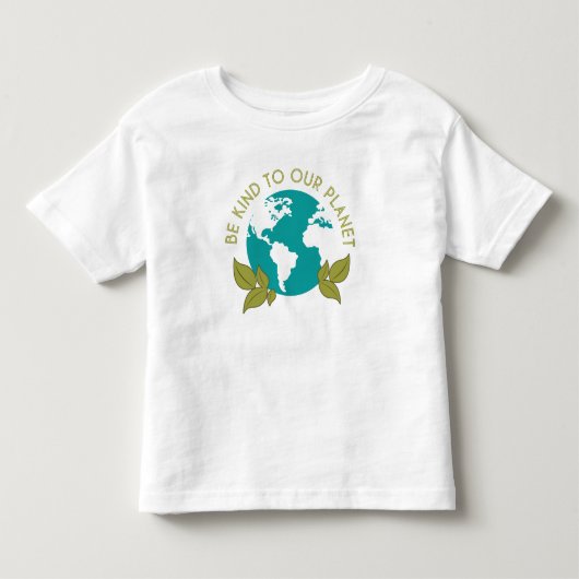 Wees aardig voor onze planeet kinder shirts (Voorkant)
