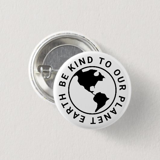Wees aardig voor onze planeet, Klimaatspelknop Ronde Button 3,2 Cm (Voorkant /achterkant)