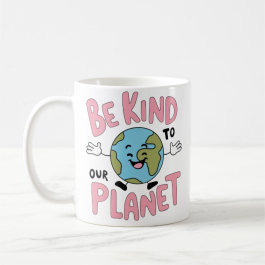 Wees aardig voor onze planeet 💚 koffiemok (Links)