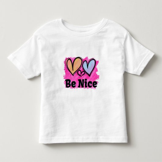 Wees Aardig Waterverf Harten Kinder Shirts (Voorkant)