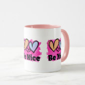 Wees Aardig Waterverf Harten Mok (Voorkant rechts)