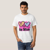 Wees Aardig Waterverf Harten T-shirt (Voorkant volledig)