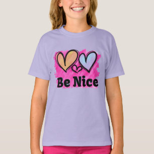 Wees Aardig Waterverf Harten T-shirt