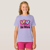 Wees Aardig Waterverf Harten T-shirt (Voorkant volledig)