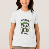 Wees aardig wees jezelf Panda Tri-Blend Shirt (Voorkant)