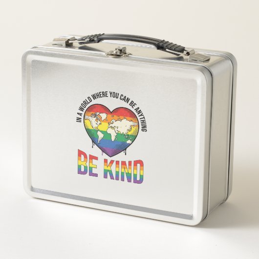 Wees aardig Wereld Hart Regenboog Vector T-Shirt O (Voorkant)