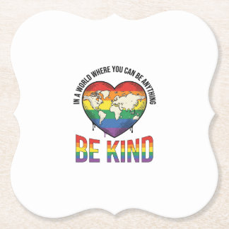 Wees aardig Wereld Hart Regenboog Vector T-Shirt O Kartonnen Onderzetters