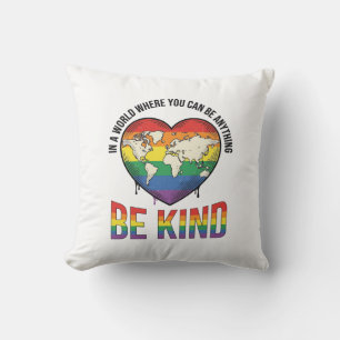 Wees aardig Wereld Hart Regenboog Vector T-Shirt O Kussen