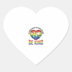 Wees aardig Wereld Hart Regenboog Vector T-Shirt O Sticker