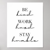 Wees aardig, werk hard, blijf menselijk poster (Voorkant)