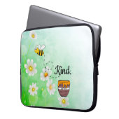 Wees aardig | Witte en groene tekst mooi Laptop Sleeve (Voorkant Links)