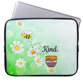 Wees aardig | Witte en groene tekst mooi Laptop Sleeve