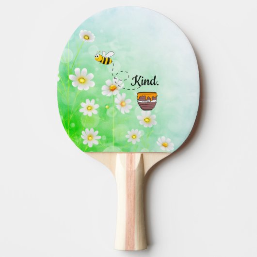 Wees aardig | Witte en groene tekst mooi Tafeltennisbatje (Voorkant)