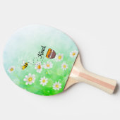 Wees aardig | Witte en groene tekst mooi Tafeltennisbatje (Zijkant)