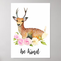 Wees aardig | Woodland Deer Nursery Art