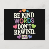 Wees aardig Woorden niet terugspoelen grappig Briefkaart (Voorkant)