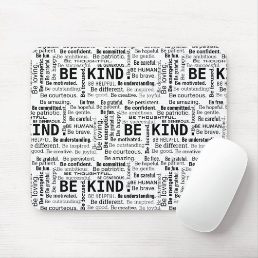 Wees aardig Word Cloud inspirerende woorden Muismat (Met muis)