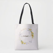 Wees aardig, zonnebloem, botanische poot tote bag (Voorkant)