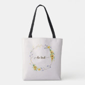 Wees aardig, zonnebloem, botanische poot tote bag (Achterkant)