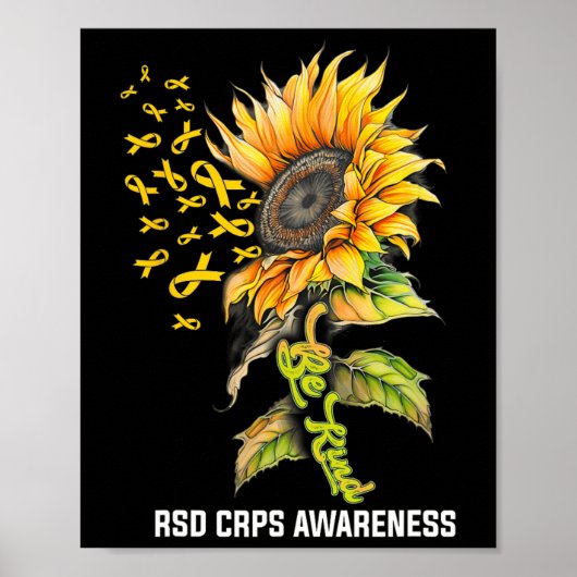 Wees aardig Zonnebloem RSD CRPS Bewustzijn Poster (Voorkant)
