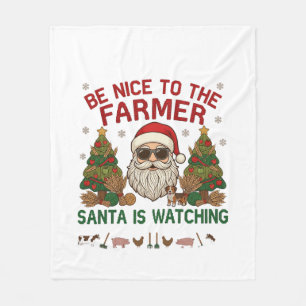 Wees aardige boer Kerstmis boerderij dieren Fleece Deken