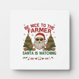 Wees aardige boer Kerstmis boerderij dieren Fotoplaat