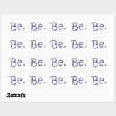 Wees. Abstracte Blue White Word-stickers Vierkante Sticker (Vel)