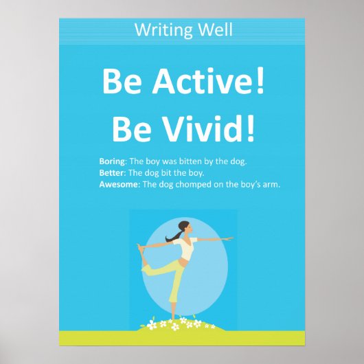 Wees actief! Poster voor educatief schrijven (Voorkant)