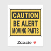 Wees alert op bewegende delen sticker (Vel)
