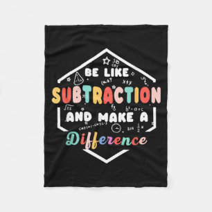 Wees als aftrekken Wiskunde citaat Schoolbord Lera Fleece Deken