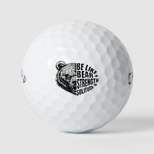 Wees als Beer in kracht en eenzaamheid Golfballen (Voorkant)