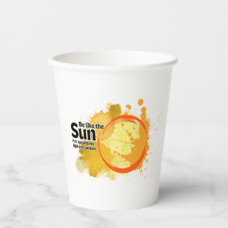 Wees als de zon, papieren bekers