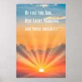 Wees als de zon, sta elke ochtend op en schijn poster (Voorkant)