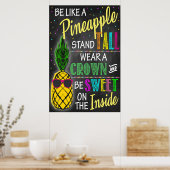 Wees als een ananas afdrukbaar poster (Keuken)