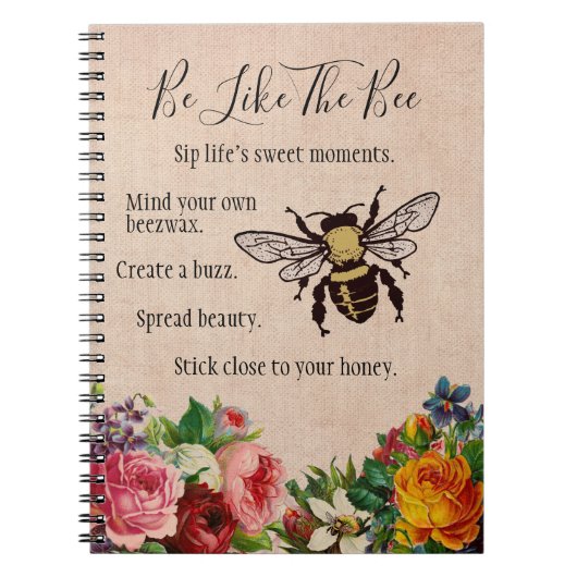 Wees als een bij-spiral notebook notitieboek (Voorkant)