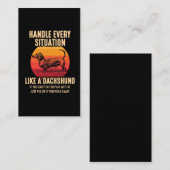 Wees als een Dachshund Sarcastic Wiener Dog-eigena Visitekaartje (Voorkant / Achterkant)