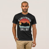 Wees als een Frenchie, chill out mannen T-shirt (Voorkant volledig)