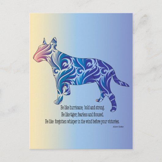 Wees als een orkaan en een tijger briefkaart (Voorkant)