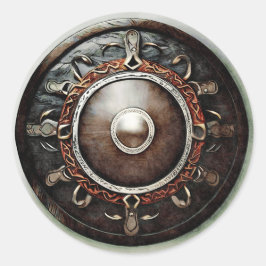 Wees als een Viking-schild, steadsnel en onbreekba Ronde Sticker