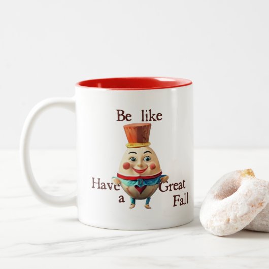 Wees als Humpty Tweekleurige Koffiemok (Met donut)