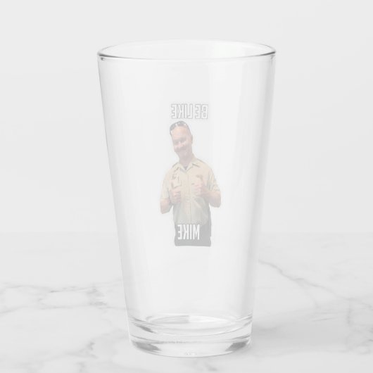 Wees als Mike Pint Glass Glas (Achterkant)