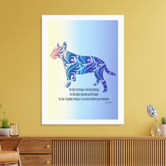 Wees als orkaan en tijger BULL TERRIER kunst Canvas Afdruk (Insitu (Woonkamer))